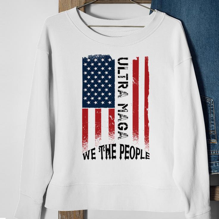 Funny Ultra Maga Vintage American Flag Ultramaga Retro Sweatshirt Gifts for Old Women