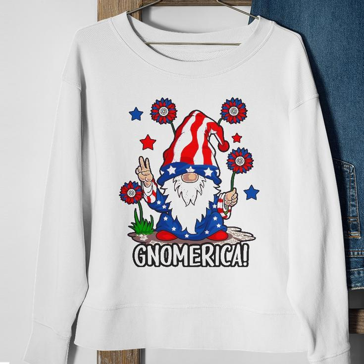 Gnomes 4Th Of July Women Gnomerica Girls American Flag Sweatshirt Gifts for Old Women