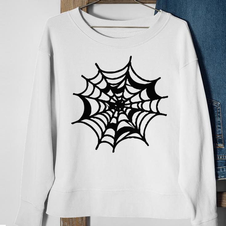 Halloween Spider Web Pattern Sweatshirt Gifts for Old Women