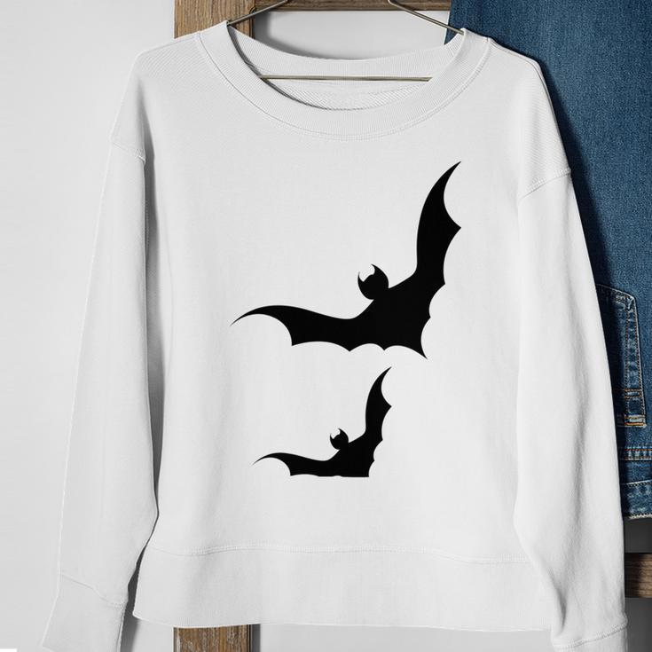 Halloween Two Bats Pattern Sweatshirt Gifts for Old Women