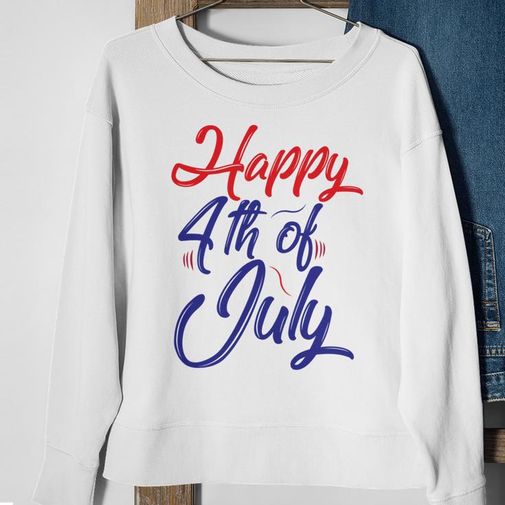 Happy 4Th Of July Dark Red Blue Text Sweatshirt Gifts for Old Women