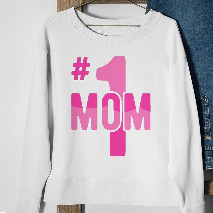 Hashtag Number One Mom Mothers Day Idea Mama Women Sweatshirt Gifts for Old Women