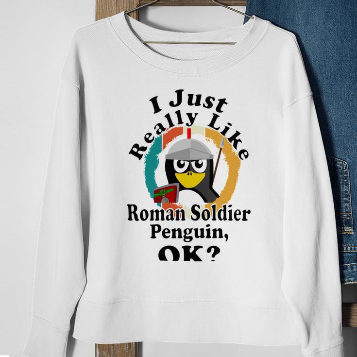 I Really Like Roman Soldier Penguin Ok Sweatshirt Gifts for Old Women