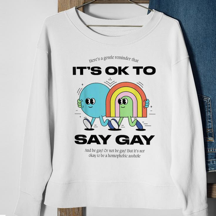 Its Ok To Say Gay Florida Lgbt Gay Pride Protect Trans Kids Sweatshirt Gifts for Old Women