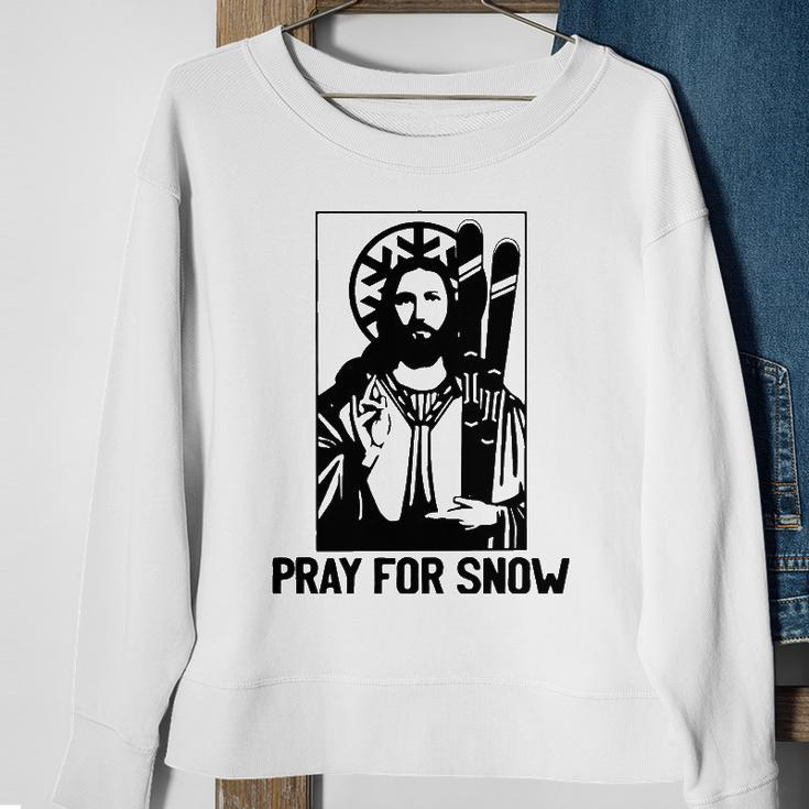 Jesus Christmas Pray For Snow Sweatshirt Gifts for Old Women