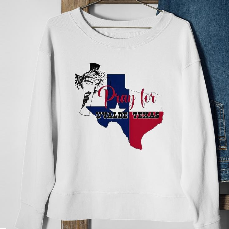 Jesus Pray For Uvalde Texas Protect Texas Not Gun Christian Cross Sweatshirt Gifts for Old Women