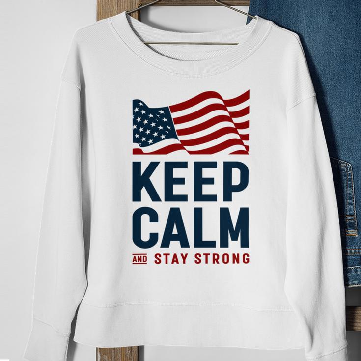 Keep Calm And Stay Strong Tshirt American Tshirt United State Of America Sweatshirt Gifts for Old Women