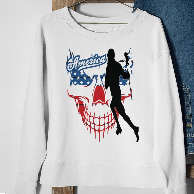 Lacrosse Usa Flag Sweatshirt Gifts for Old Women