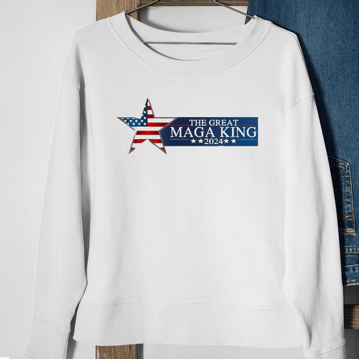 Mega King Usa Flag Proud Ultra Maga Trump 2024 Trump Support Sweatshirt Gifts for Old Women