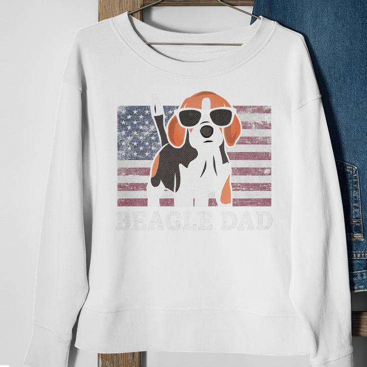 Mens Beagle Dad American Flag 4Th Of July Patriotic Beagle Design Sweatshirt Gifts for Old Women