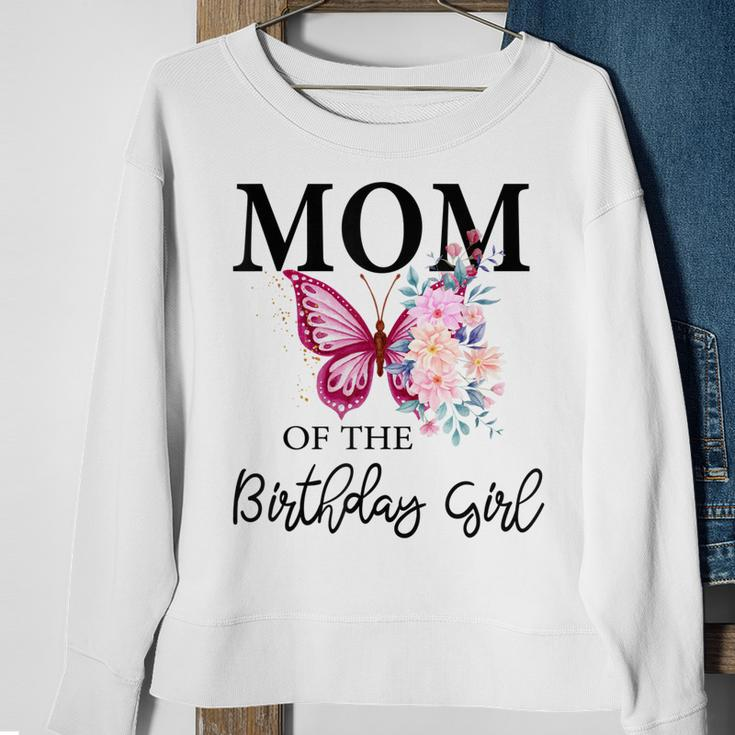 Mom 1St First Birthday Matching Family Butterfly Floral Sweatshirt Gifts for Old Women