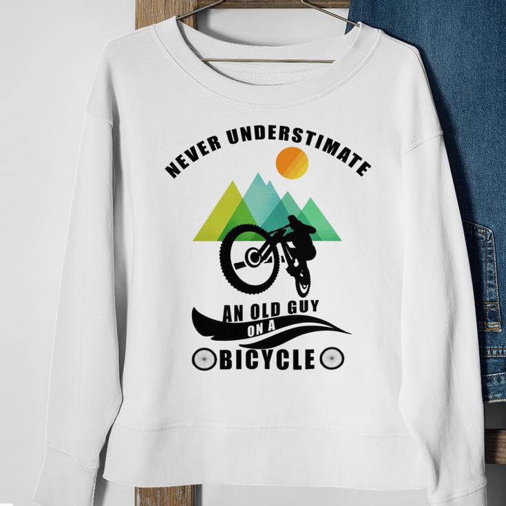 Never Underestimate An Old Guy On A Bicycle Sweatshirt Gifts for Old Women