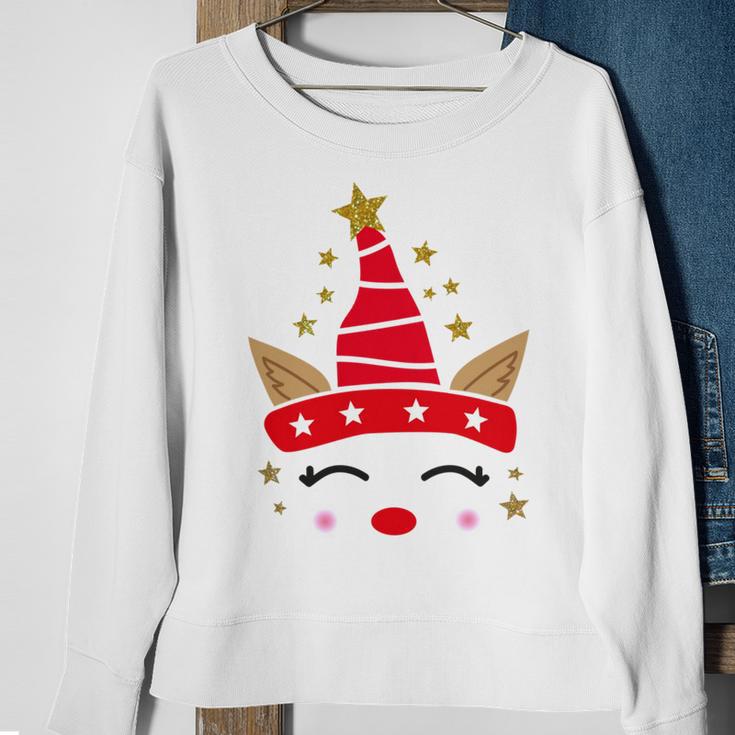 New Christmas Unicorn Face Santicorn Cute Sweatshirt Gifts for Old Women