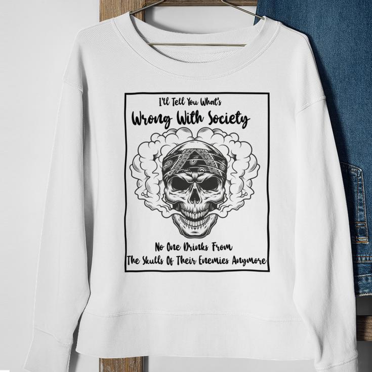 Official Wrong Society Drink From The Skull Of Your Enemies Sweatshirt Gifts for Old Women