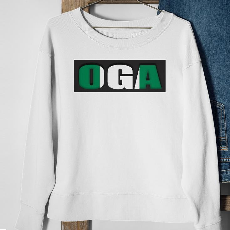 Oga Nigeria Slogan Nigerian Naija Nigeria Flag Sweatshirt Gifts for Old Women