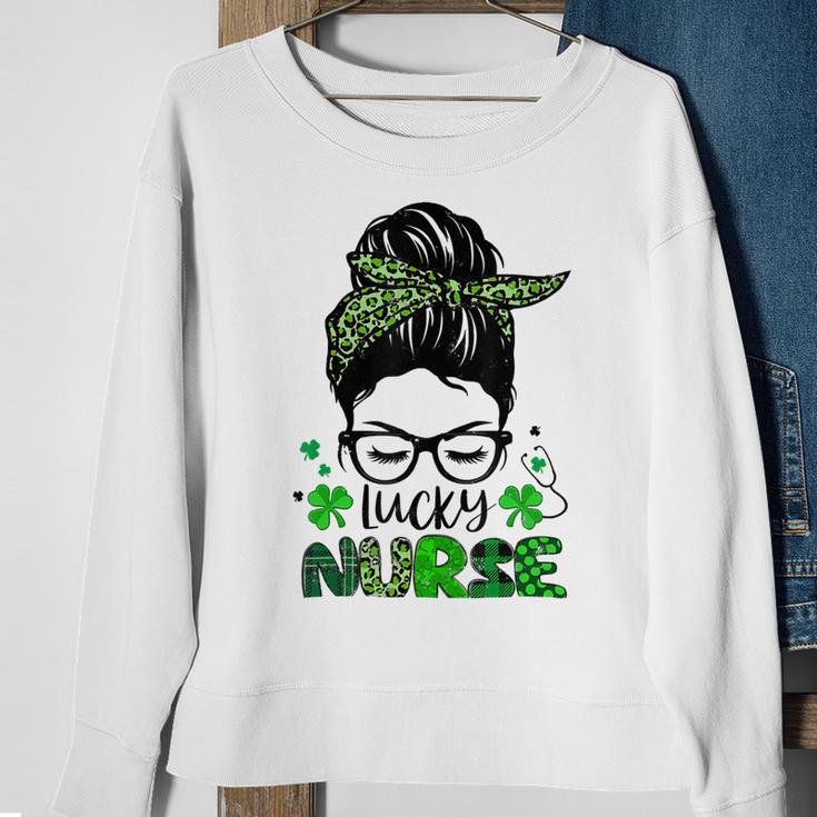 One Lucky Nurse St Patricks Day For Women Funny Nurse Sweatshirt Gifts for Old Women