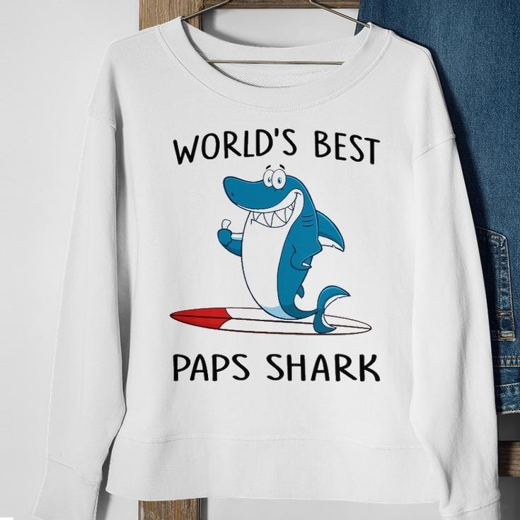 Paps Grandpa Gift Worlds Best Paps Shark Sweatshirt Gifts for Old Women