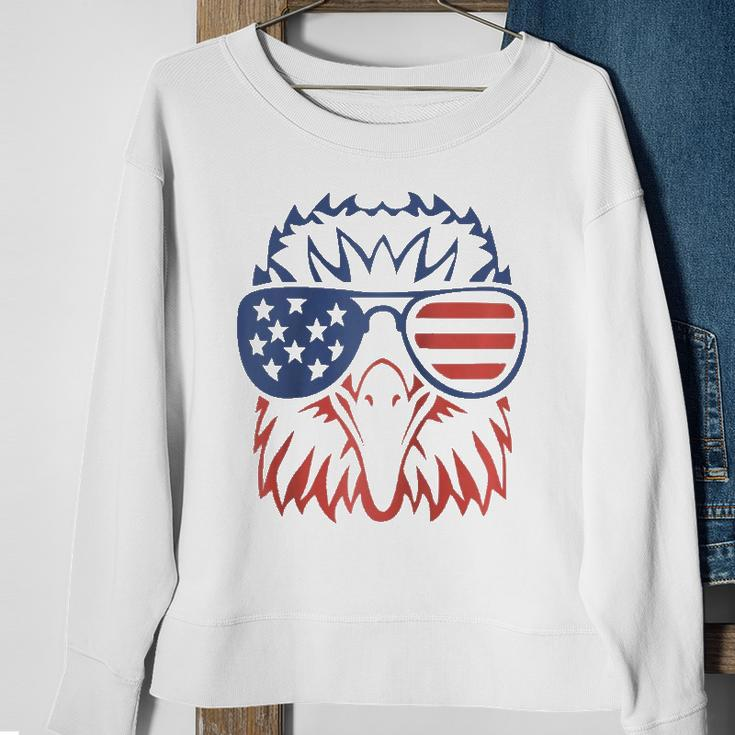 Patriotic Eagle 4Th Of July Usa American Flagraglan Baseball Sweatshirt Gifts for Old Women