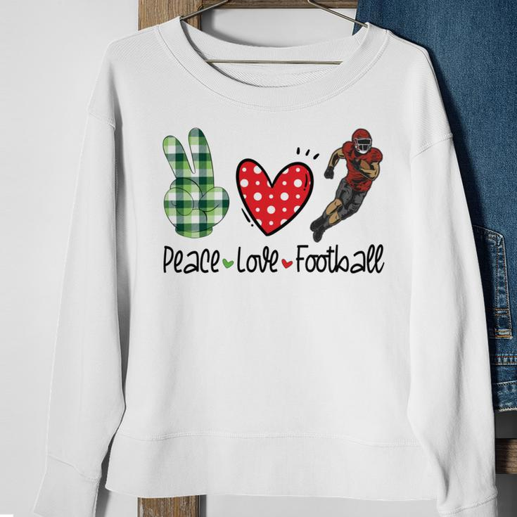 Peace Love Football Sweatshirt Gifts for Old Women