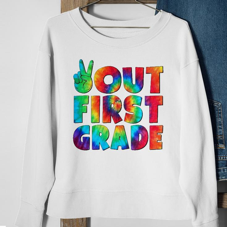 Peace Out First 1St Grade Graduation Last Day Of School Sweatshirt Gifts for Old Women