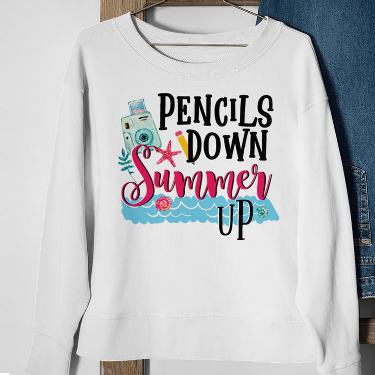 Pencils Down Summer Up Sweatshirt Gifts for Old Women