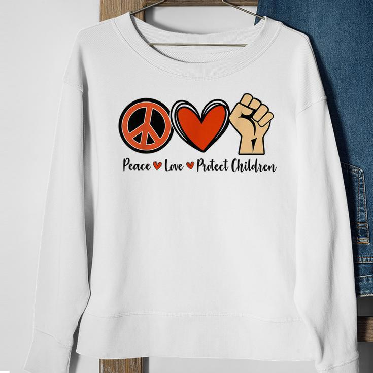 Protect Our Kids End Guns Violence Wear Orange Peace Sign Sweatshirt Gifts for Old Women