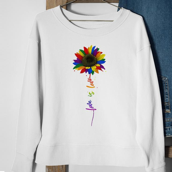 Rainbow Sunflower Love Is Love Lgbt Gay Lesbian Pride Sweatshirt Gifts for Old Women
