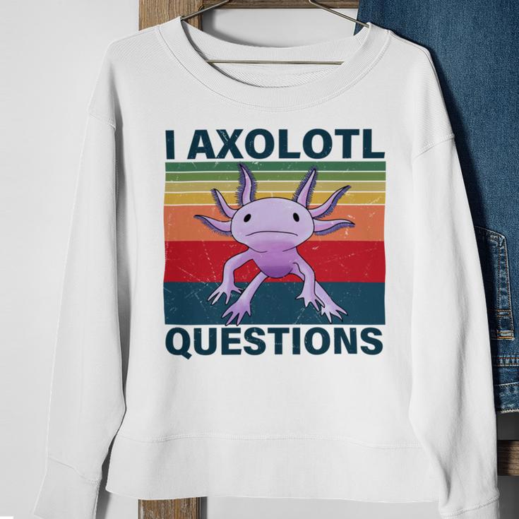 Retro I Axolotl Questions Funny Cute Axolotl Sweatshirt Gifts for Old Women