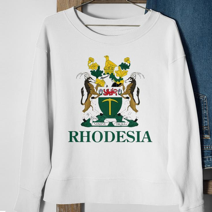 Rhodesia Coat Of Arms Zimbabwe Funny South Africa Pride Gift Sweatshirt Gifts for Old Women