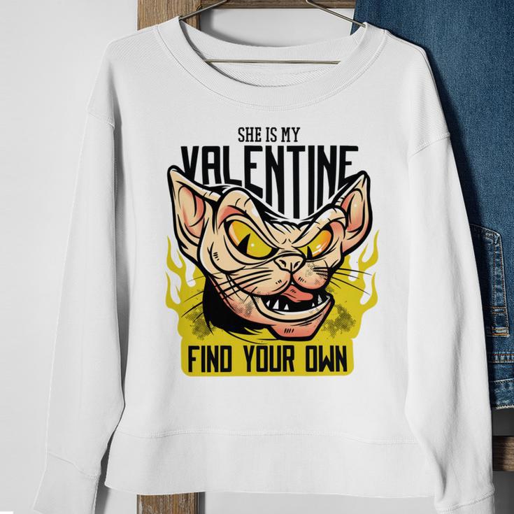 She Is My Valentine Cat Sweatshirt Gifts for Old Women