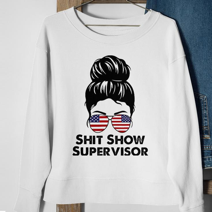 Shit Show Supervisor Funny Mom Dad Boss Manager Teacher Sweatshirt Gifts for Old Women