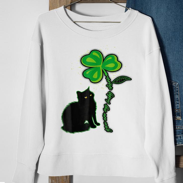 St Patricks Day Black Cat My Lucky Charm Sweatshirt Gifts for Old Women