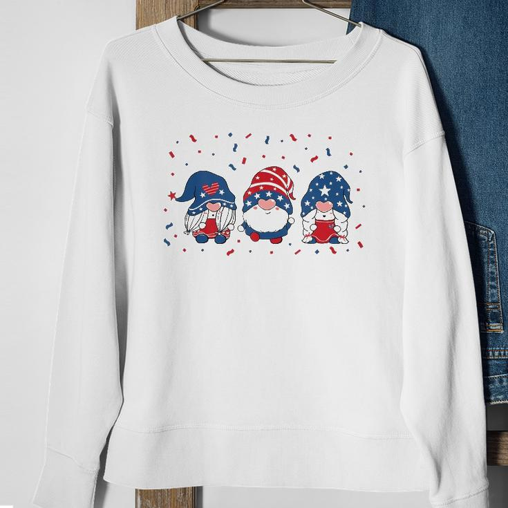 Three Gnomes Celebrating Independence Usa Day 4Th Of July Sweatshirt Gifts for Old Women