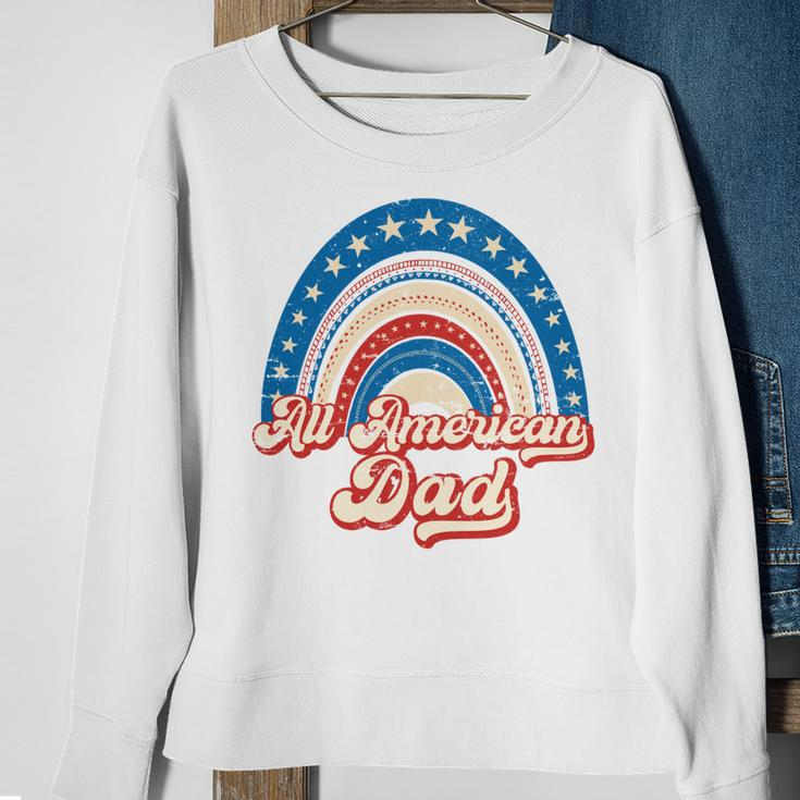 Us Flag Rainbow All American Dad 4Th Of July Mothers Day Sweatshirt Gifts for Old Women