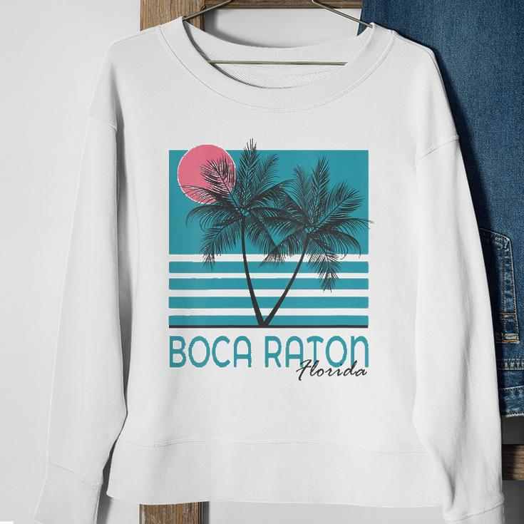 Womens Boca Raton Florida Souvenirs Fl Palm Tree Vintage Sweatshirt Gifts for Old Women