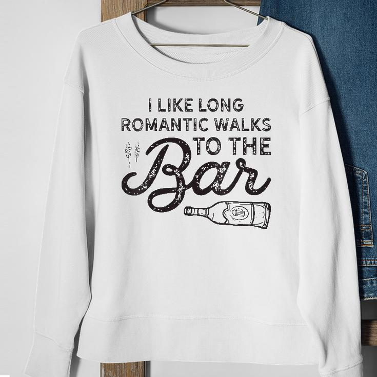 Womens I Like Long Romantic Walks To The Bar Funny Drinking Sweatshirt Gifts for Old Women