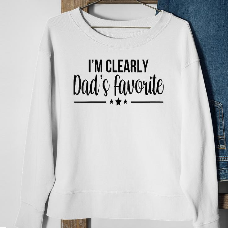 Womens Im Clearly Dads Favorite Son Daughter Funny Cute Sweatshirt Gifts for Old Women