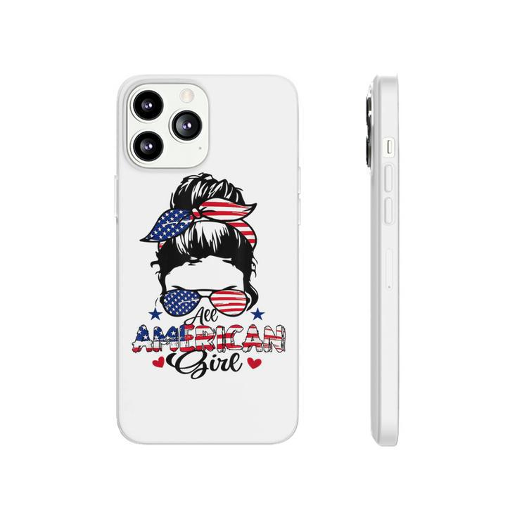 All American Girls 4Th Of July Messy Bun Patriotic  Phonecase iPhone
