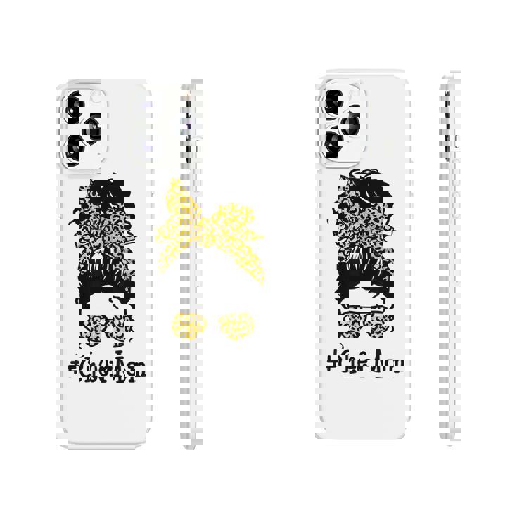 Cheer Mom Leopard Messy Bun Cheerleader Funny Mothers Day  V2 Phonecase iPhone