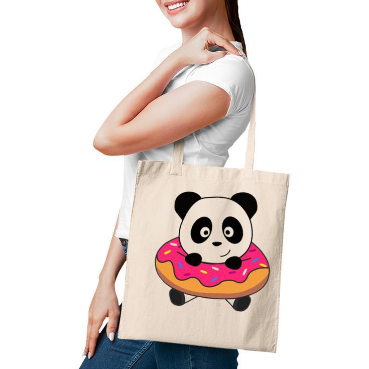 Cute Panda Bear Pandas Donut Sprinkles Tote Bag
