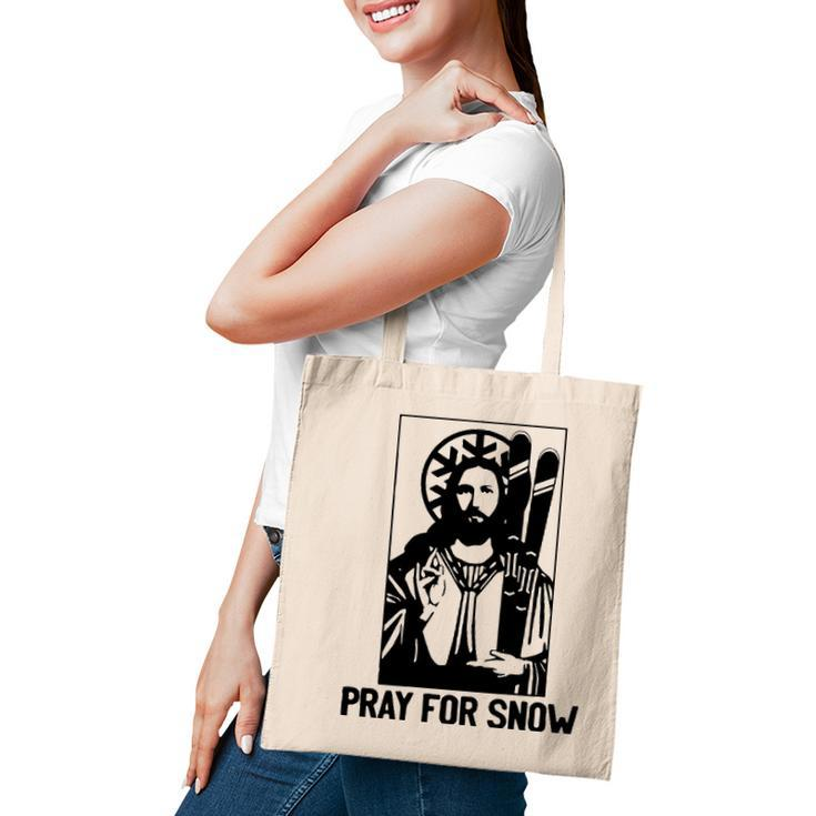 Jesus Christmas Pray For Snow  Tote Bag