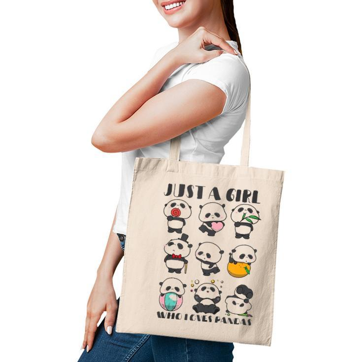 Just A Girl Who Loves Pandas For Women Lover Panda Tote Bag