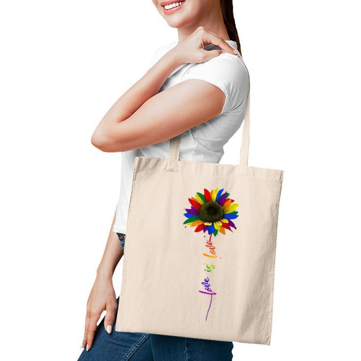 Rainbow Sunflower Love Is Love Lgbt Gay Lesbian Pride  Tote Bag