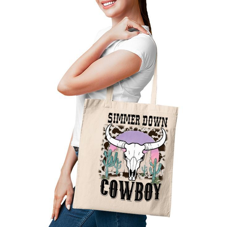 Simmer Down Cowboy Western Style Gift Tote Bag