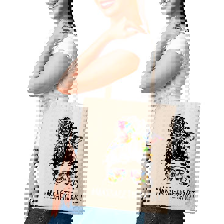 Women Lotus Massage Therapist Messy Bun Gift Tote Bag