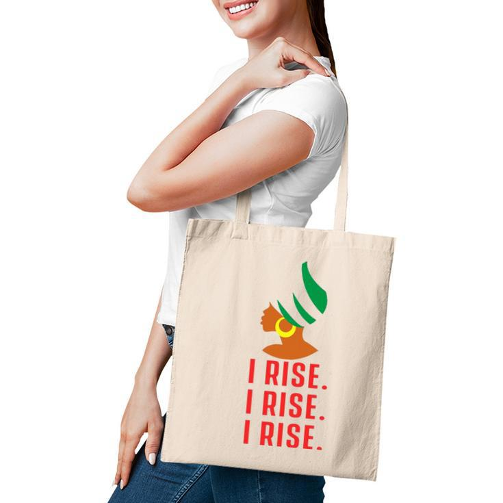 Womens I Rise Black Woman Cute Girl Strong African American Gift Tote Bag
