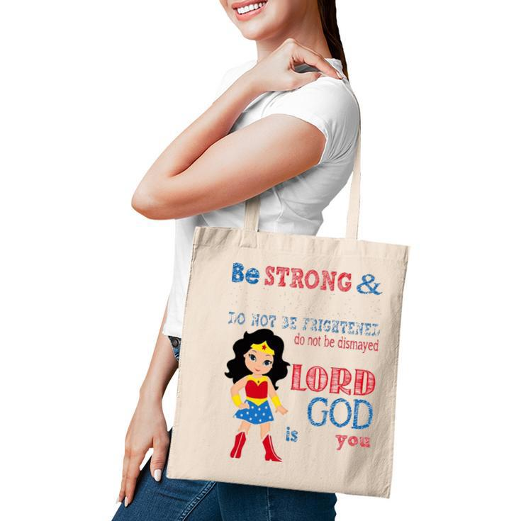 Womens Superhero Christian Be Strong And Courageous Joshua 19 Gift Tote Bag