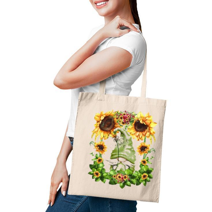 Yellow Spring Flower Pattern For Women Cute Dandelion Gnome Tote Bag