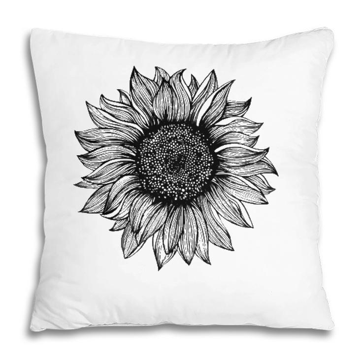 Be Kind Sunflower Minimalistic Flower Plant Artwork Pillow