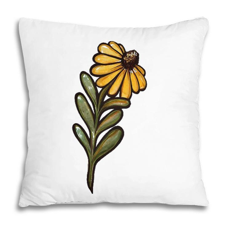 Black Eyed Susan Flower Daisy Spring Art Flower Pillow